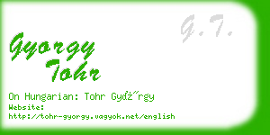 gyorgy tohr business card